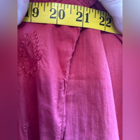 Vintage Cotton Embroidered Terracotta Tunic - Picture 13 of 15